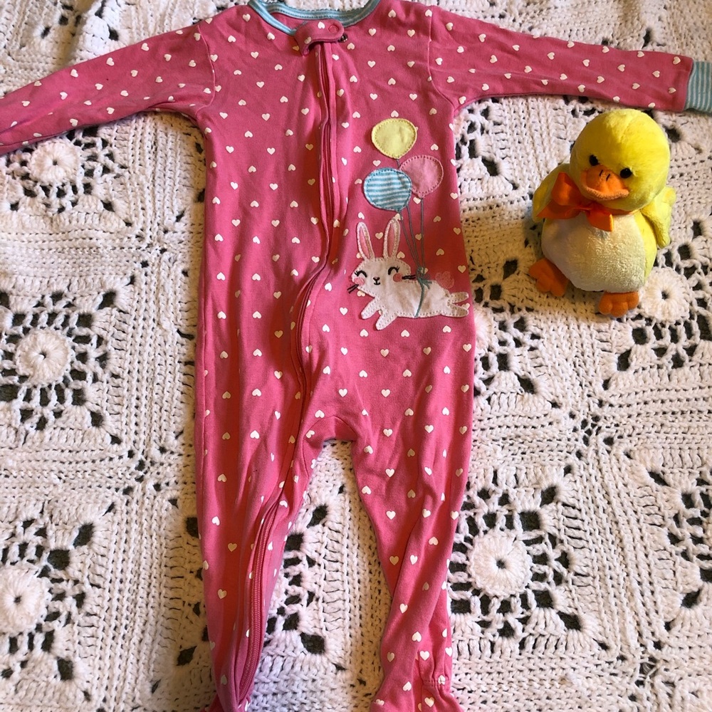 Bunny zip up pajamas